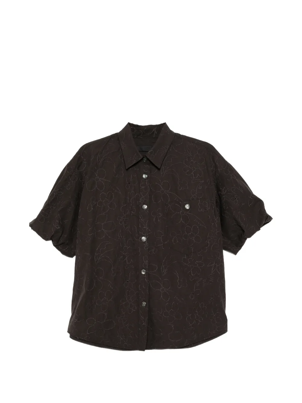 JNBY Blusa con ricamo a fiori - Marrone