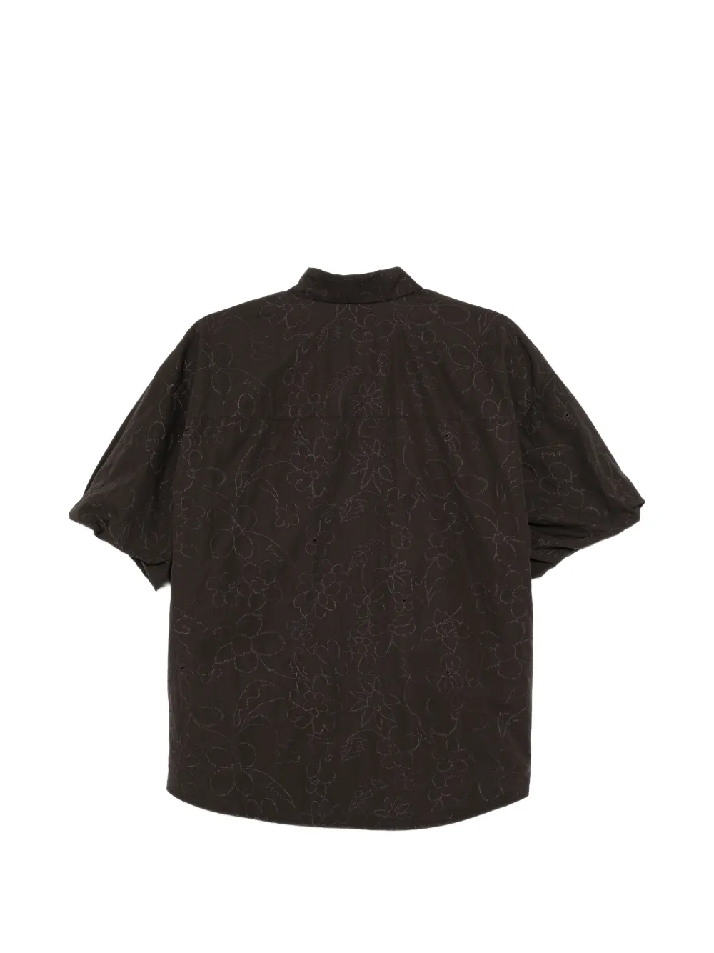 JNBY Blouse met pofmouwen en geborduurde bloemen Bruin