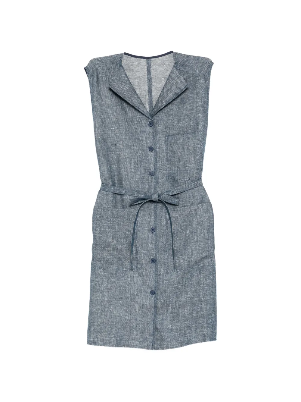 LESS Abito smanicato con scollo a V - Blu