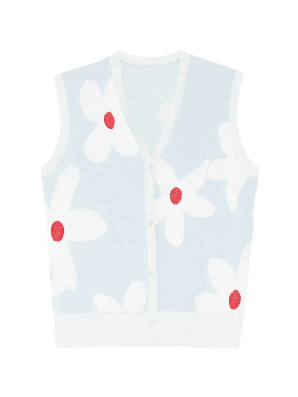 LESS Cardigan con intarsi a fiori - Blu