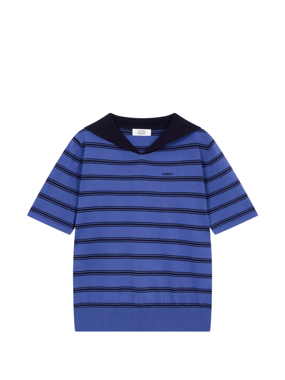 TOMBOY striped sailor-collar T-shirt - Blu