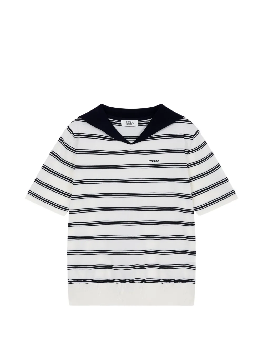 TOMBOY striped sailor-collar sweater - Bianco
