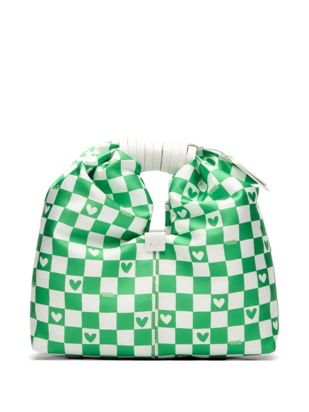 Casadei x Enriquez heart print checkerboard tote bag - Verde