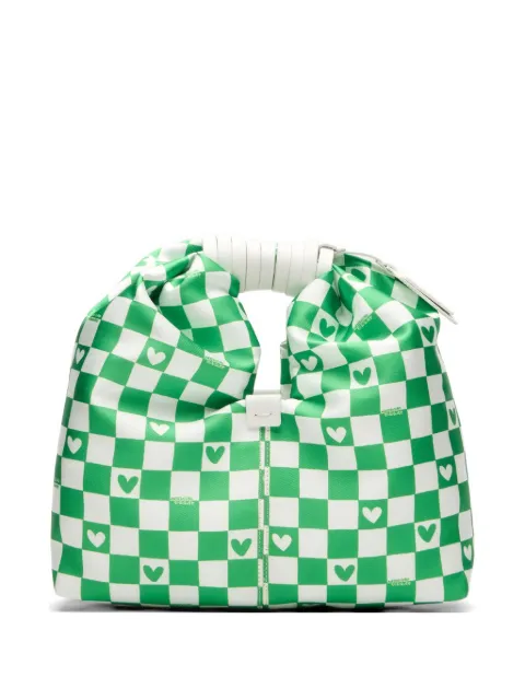 Casadei x Enriquez heart print checkerboard tote bag