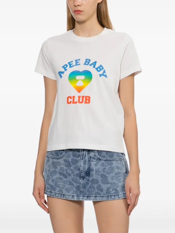 トップス A BATHING APE APEE CAMO HEART PRINTED T APEE™ By *A BATHING APE® Camo Heart Graphic T-shirt | White