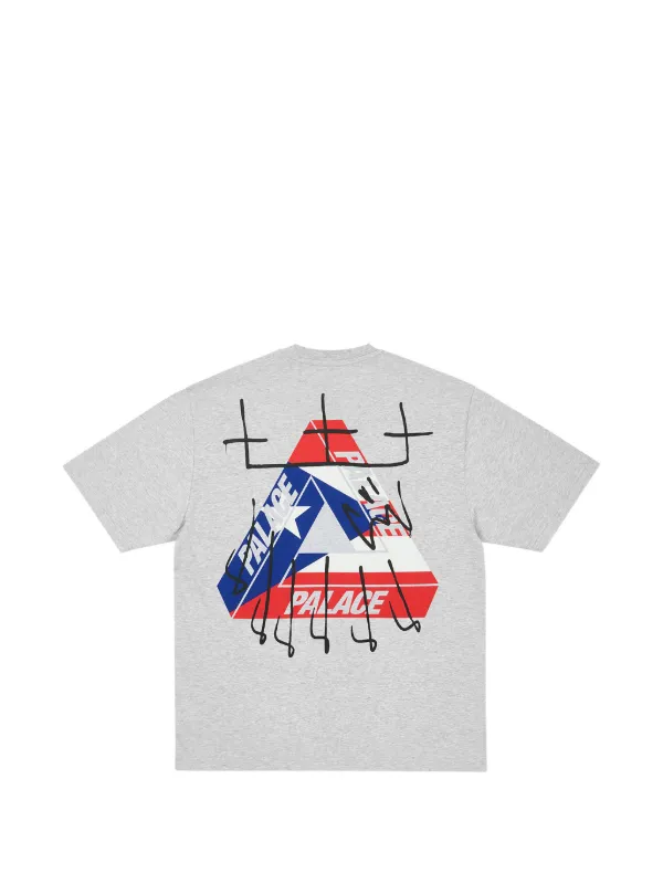 Palace graphic-print T-shirt | Grey | FARFETCH KW