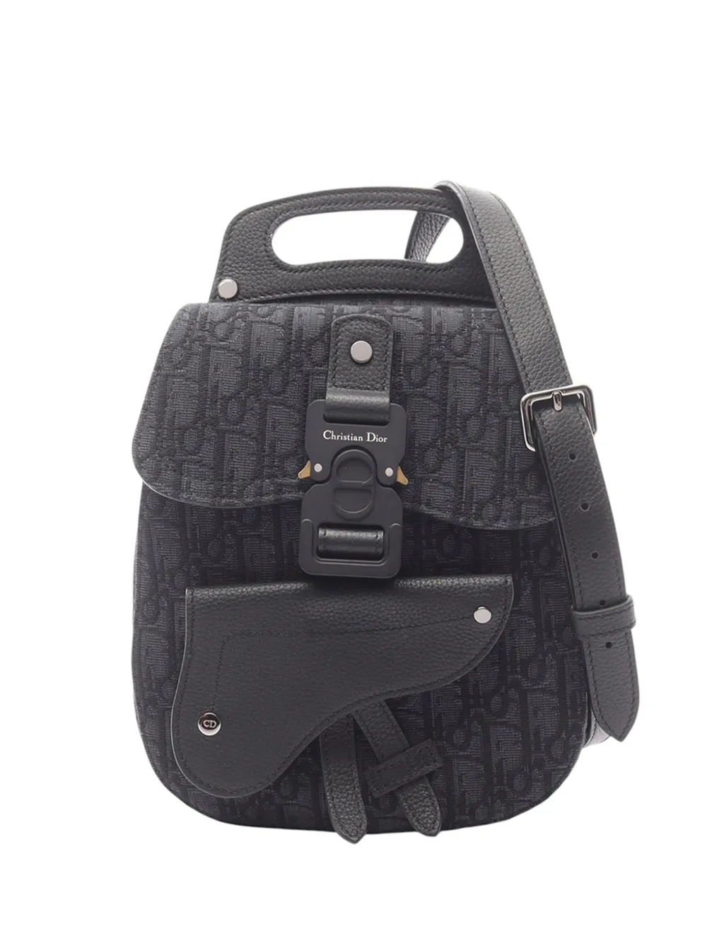 Christian Dior Pre-Owned 2021-2026 Mini Oblique Canvas Saddle backpack - Blu