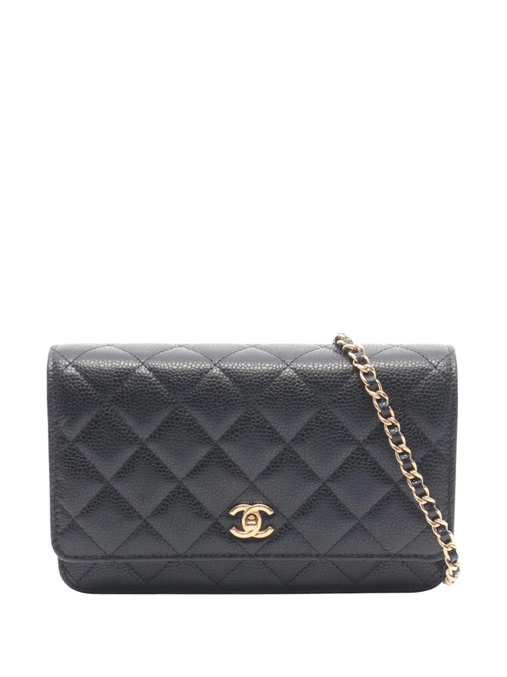 CHANEL Pre-Owned 2021-2026 CC Quilted Caviar Wallet on Chain crossbody bag - Nero