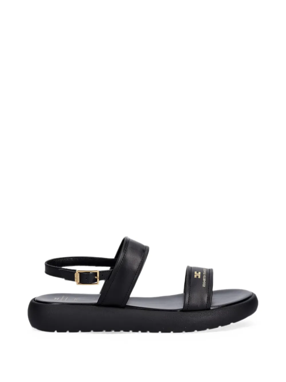 Elisabetta Franchi Kids logo-print buckle-fastening sandals Zwart