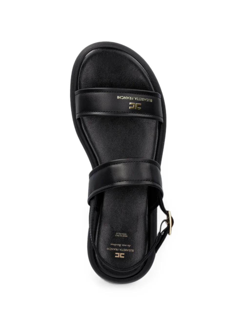 Elisabetta Franchi Kids logo-print buckle-fastening sandals Zwart