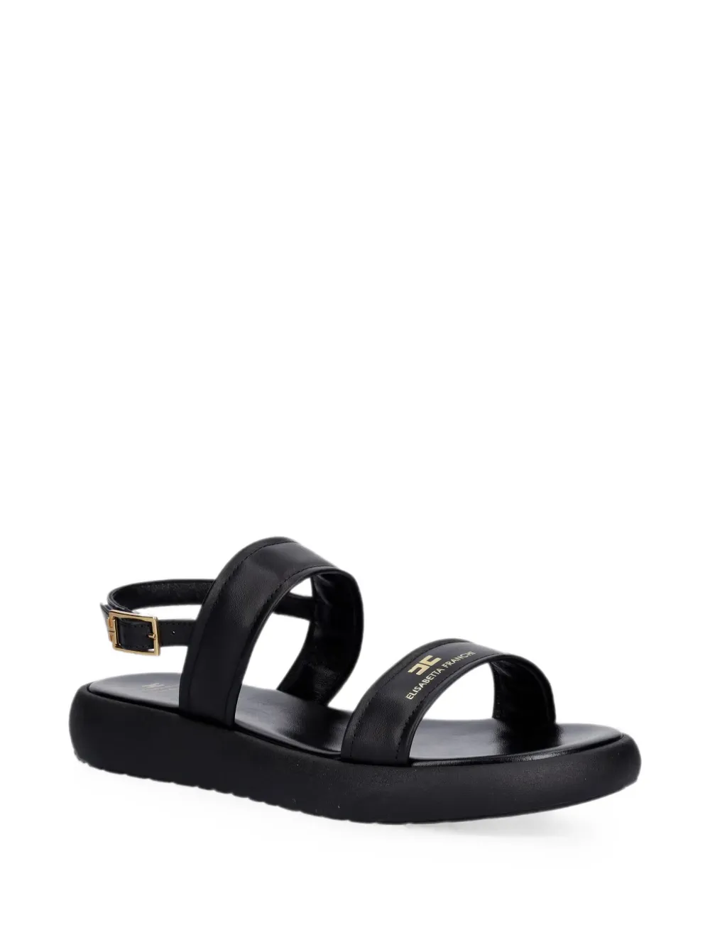 Elisabetta Franchi Kids logo-print buckle-fastening sandals Zwart