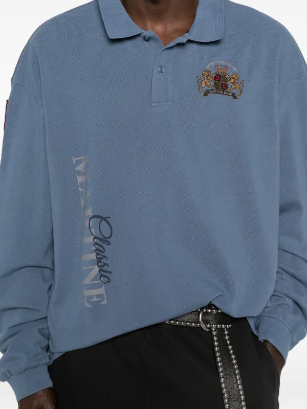 トップス martine rose 25ss logo polo Martine Rose Logo Polo Shirt | Blue | FARFETCH CA