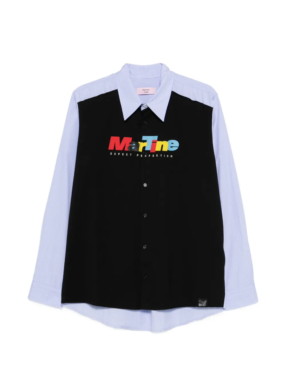 Martine Rose stripe logo polo shirt - Blu