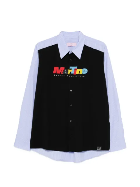 Martine Rose stripe logo polo shirt