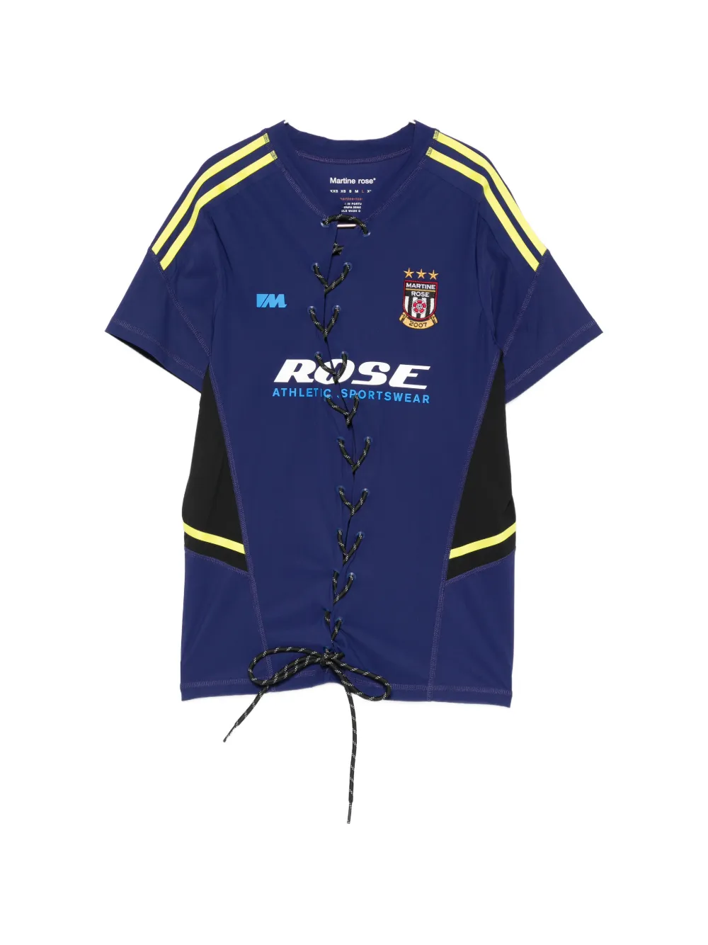 Martine Rose lace-up stripe T-shirt - Blu