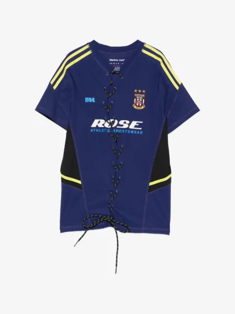 Martine Rose t-shirt rayé à détail de laçage