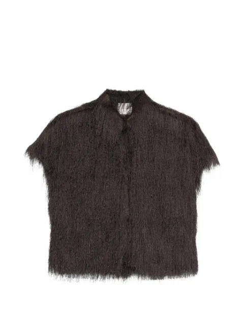 Alysi fringed short-sleeve top