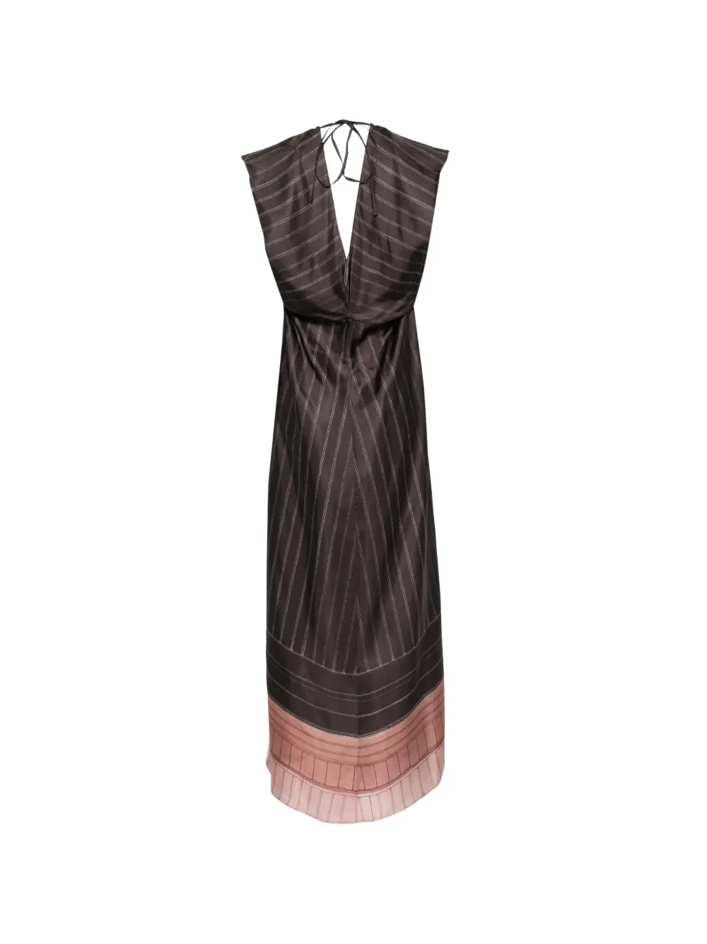 Alysi Gesmockte maxi-jurk met krijtstreep Bruin