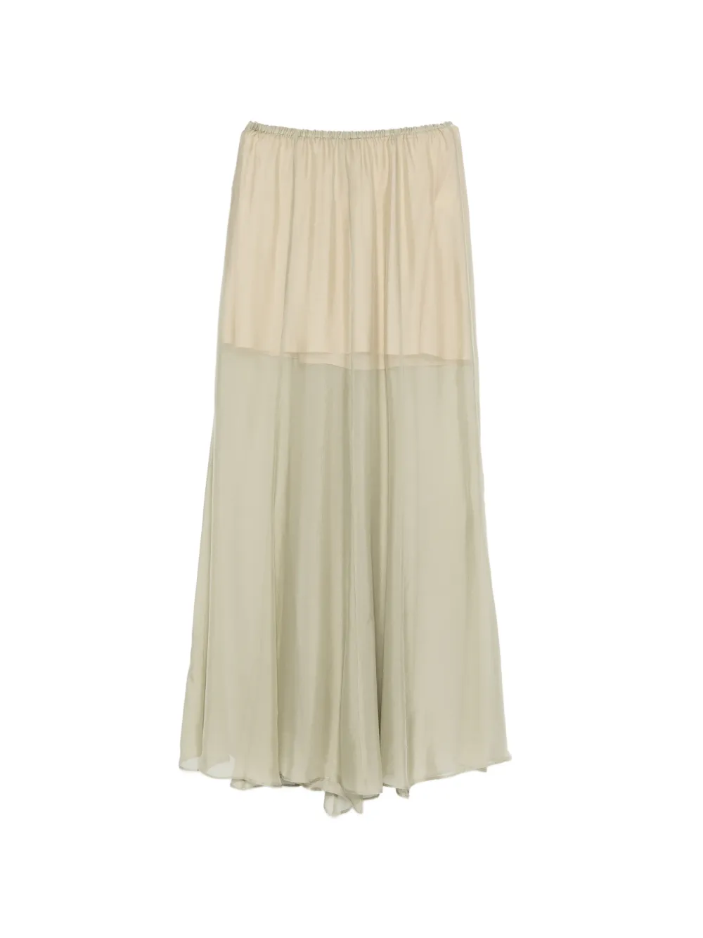 Alysi Midi-rok met ritssluiting en ruches Groen