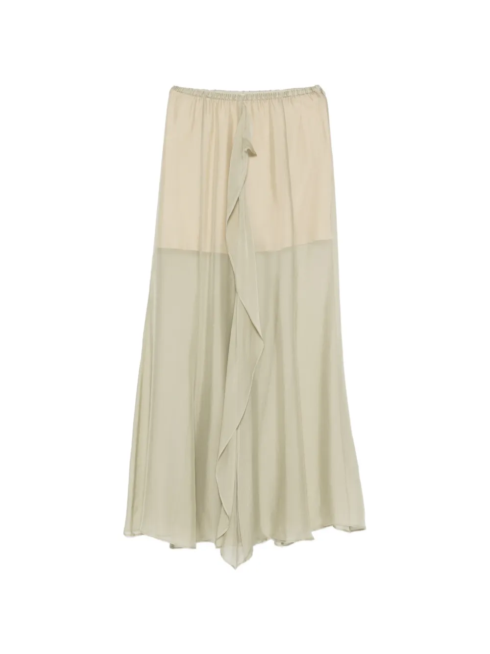 Alysi zip-fastening ruffled midi skirt - Verde