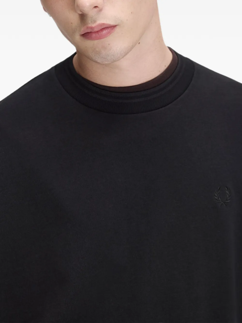 Fred Perry embroidered-logo sweatshirt Zwart