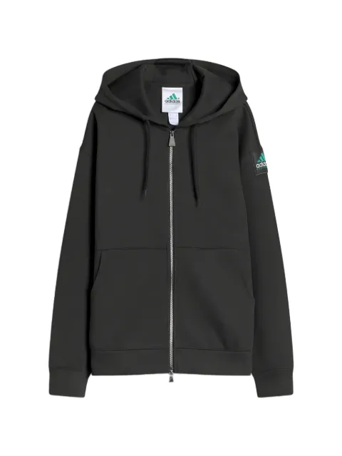adidas logo-patch zip-up hoodie