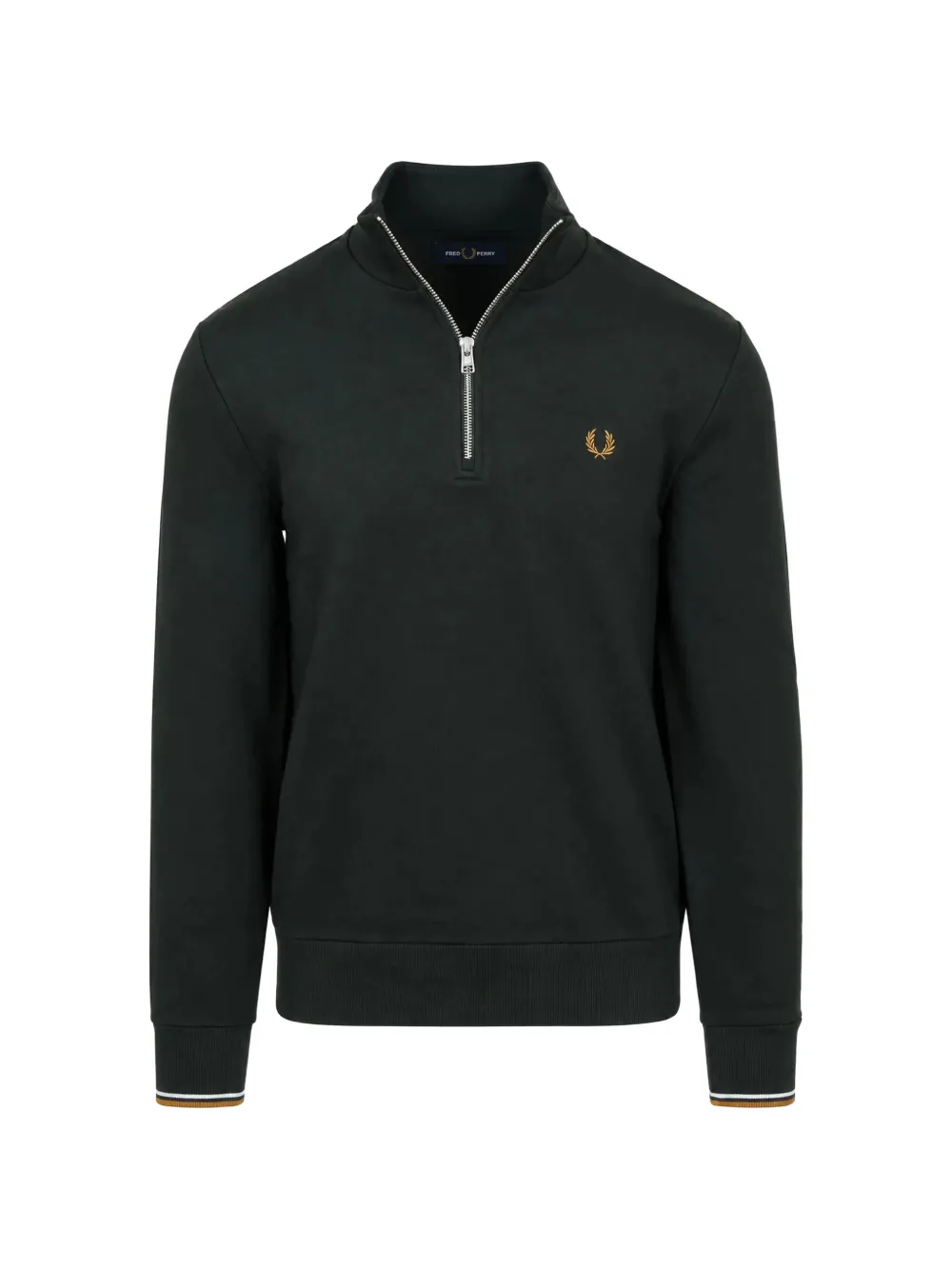 Fred Perry embroidered-logo half-zip sweater - Verde