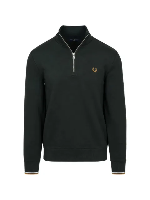 Fred Perry embroidered-logo half-zip sweater