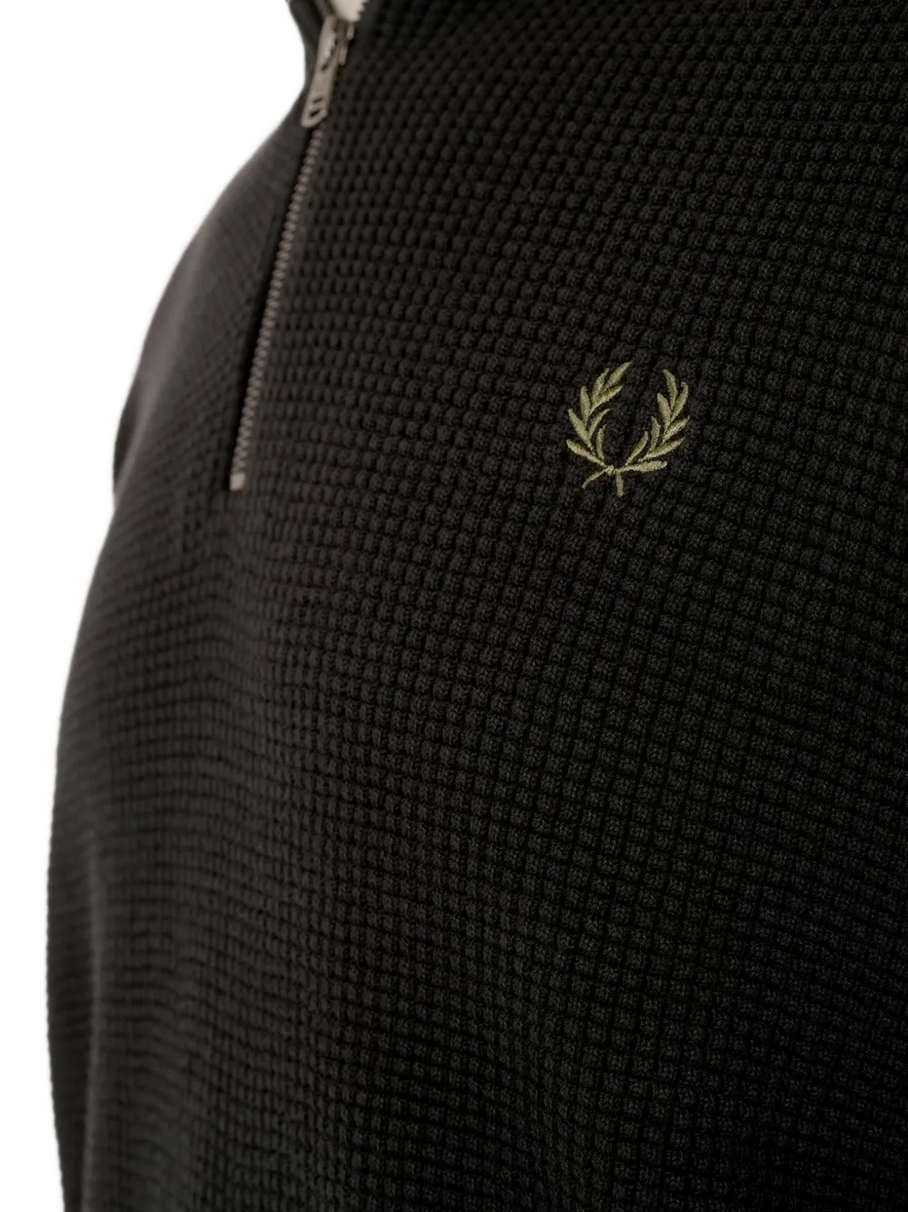 Fred Perry Wafelgebreide trui met kwart rits Zwart