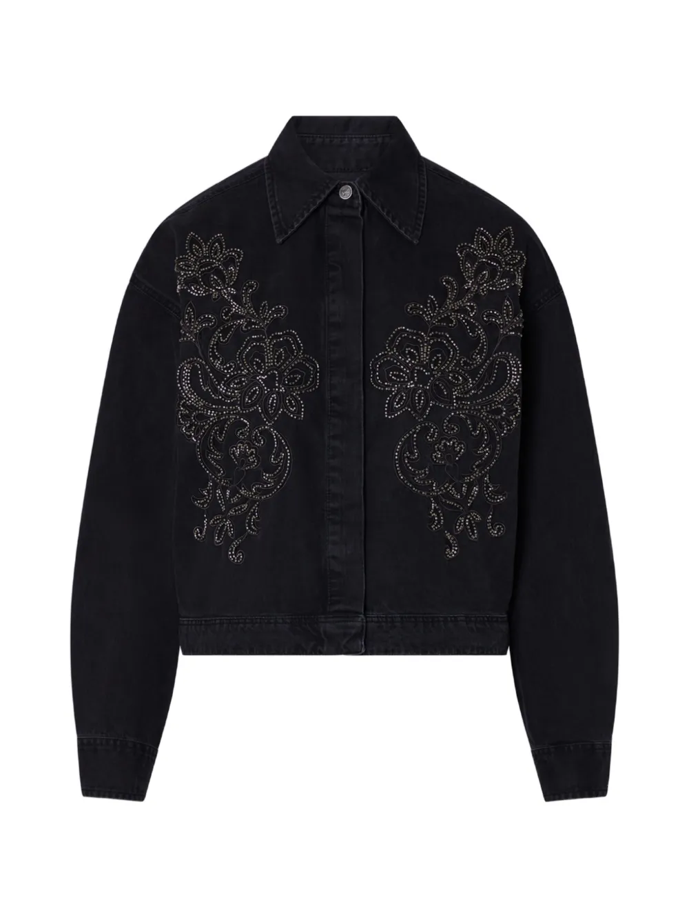 LIU JO shirt in denim with embroidery Zwart