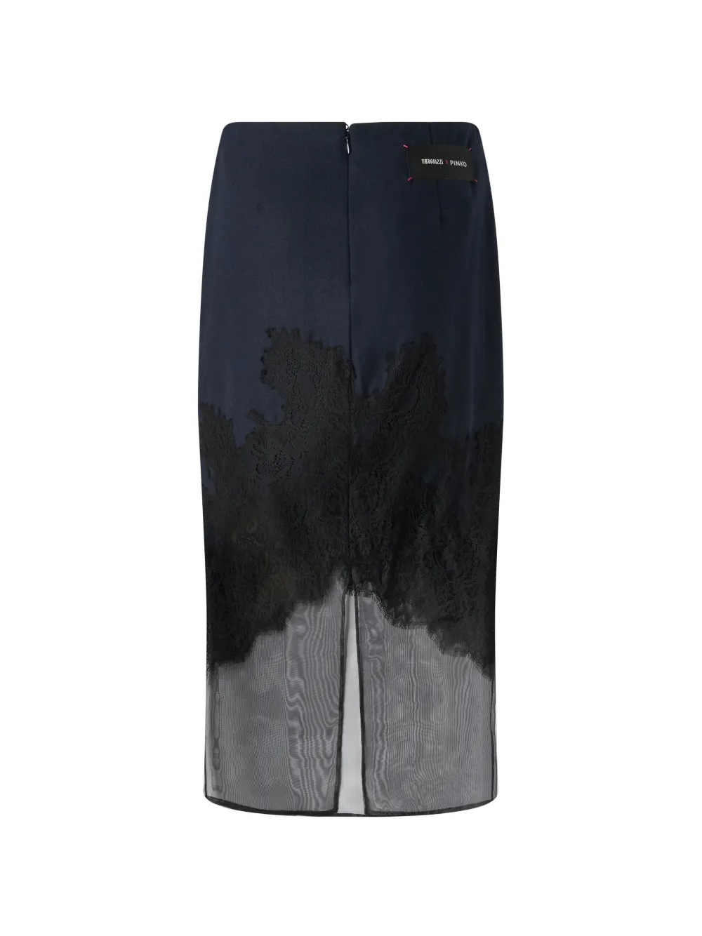 PINKO x Bardazzi Botticino lace-trim midi skirt Blauw