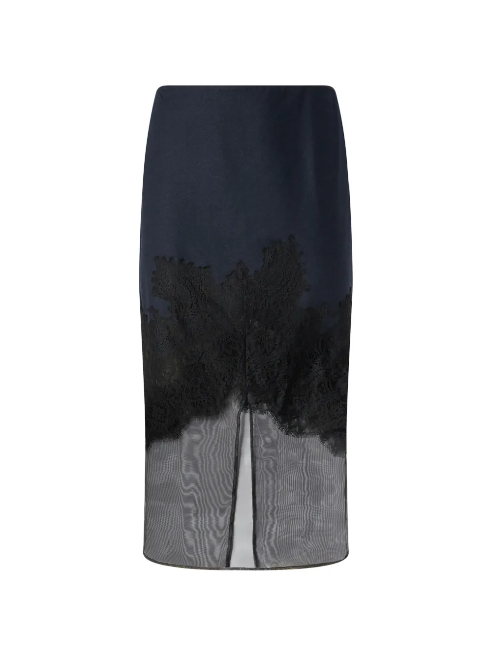 PINKO x Bardazzi Botticino lace-trim midi skirt Blauw