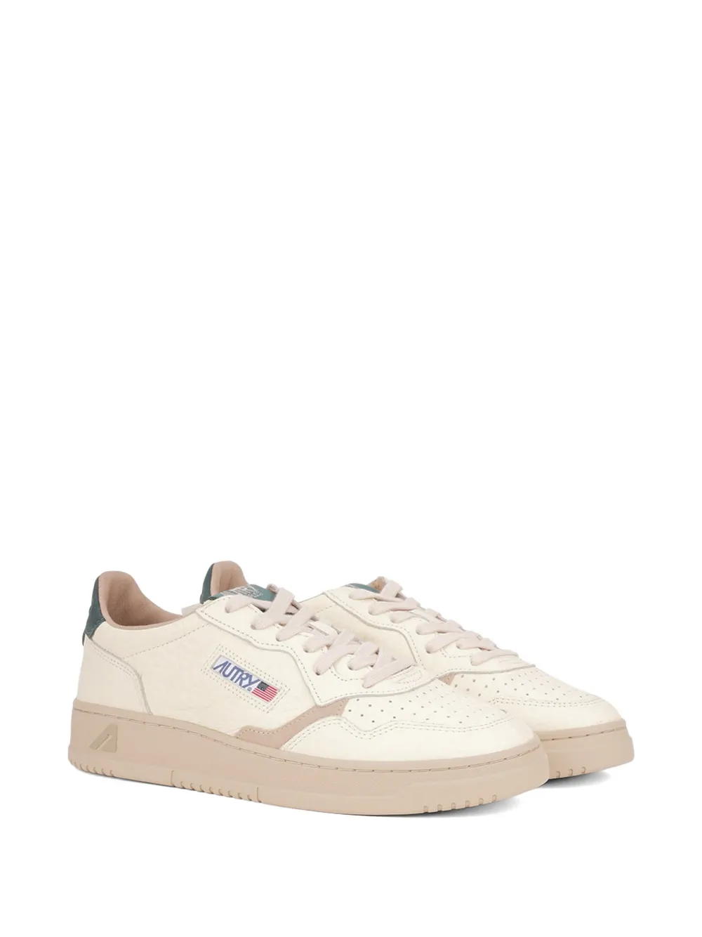 Autry Medalist perforated panelled sneakers Beige