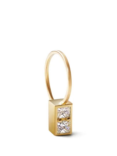 Shihara arete en forma de caja con diamante