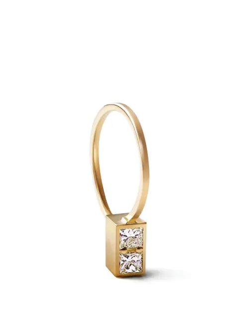 Shihara box-shaped diamond hoop earring