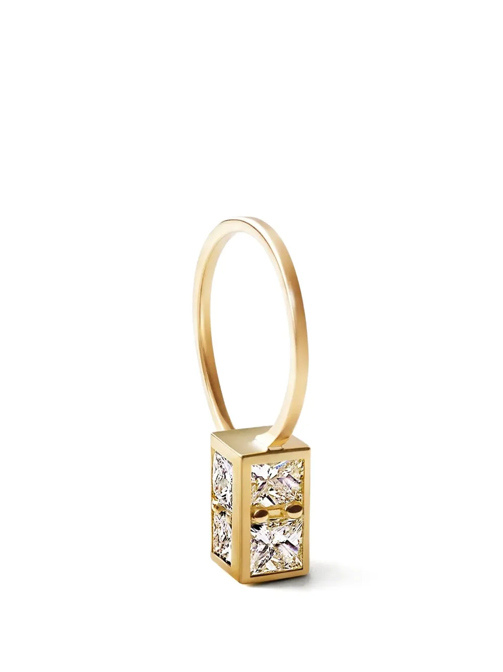 Shihara box-shaped diamond hoop earring - Oro