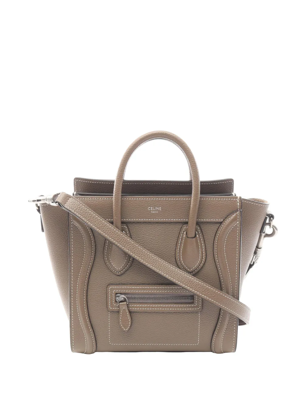 Celine Pre-Owned 2010-2026 Nano Leather Luggage Tote satchel - Grigio