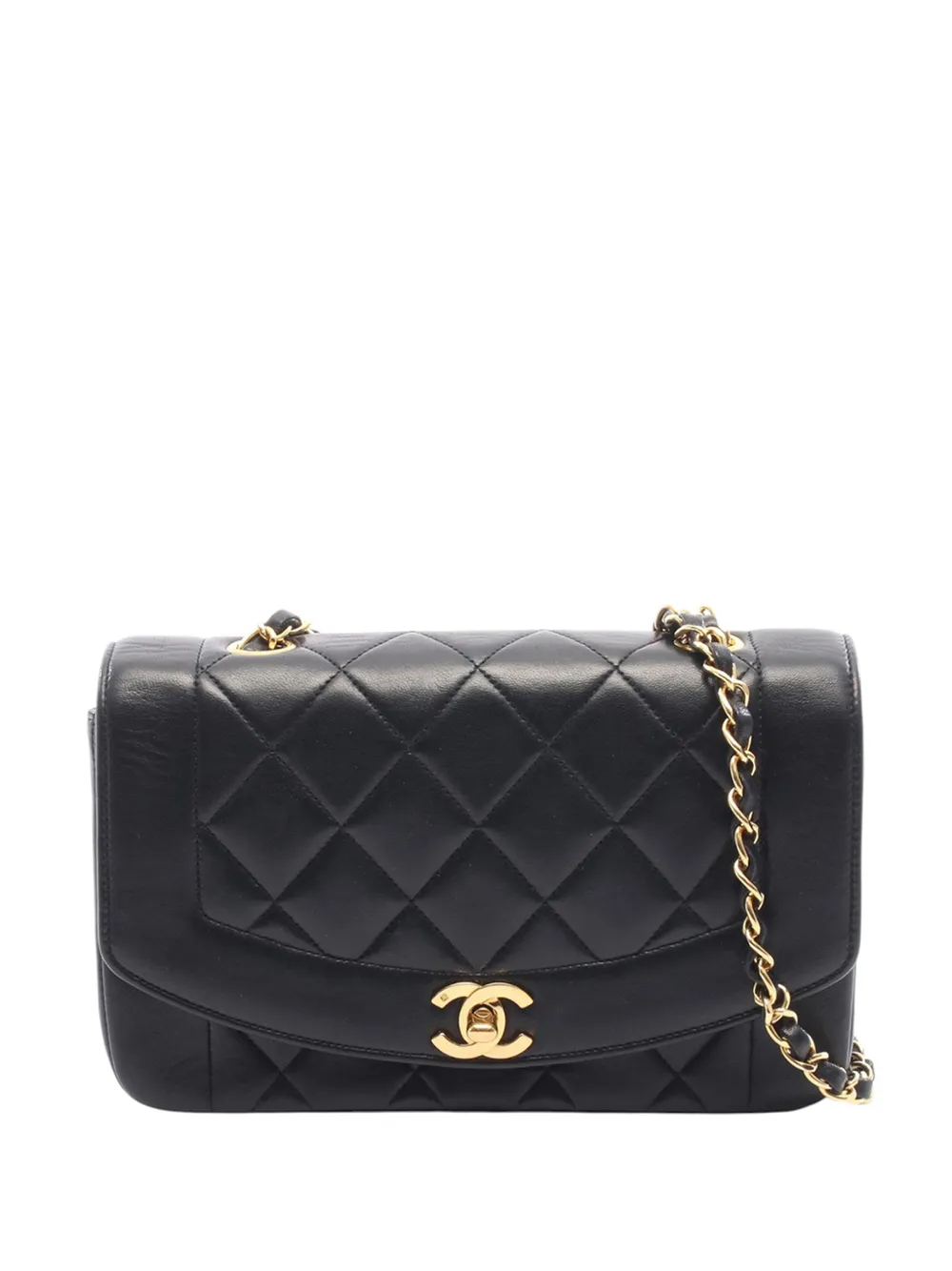 CHANEL Pre-Owned 1991-1994 Medium Lambskin Diana Flap shoulder bag - Nero
