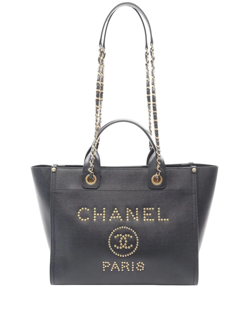 CHANEL Pre-Owned 2018-2019 Small Caviar Studded Deauville tote bag - Blau