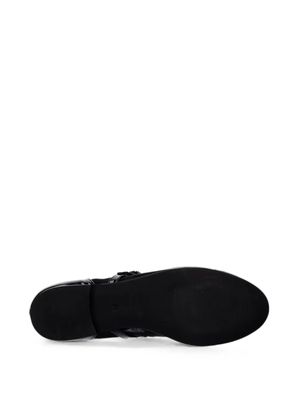 Elisabetta Franchi Kids logo-plaque patent-calf leather ballet flats Zwart