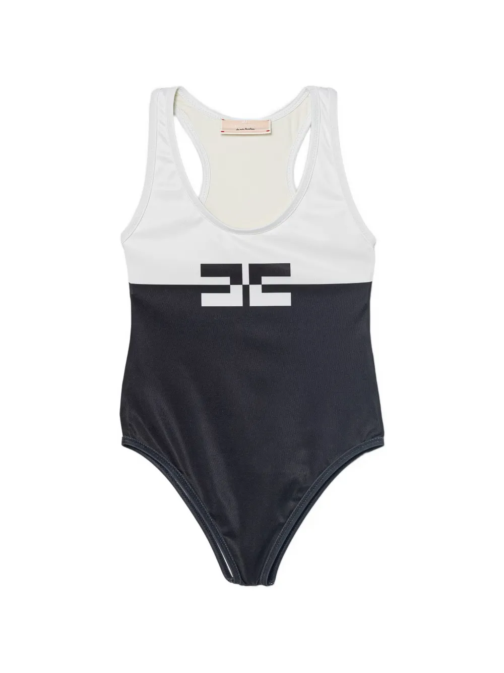 Elisabetta Franchi Kids logo-print racerback swimsuit - Noir