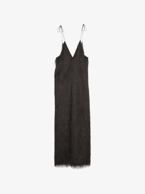 Alysi V-neck fringed maxi dress