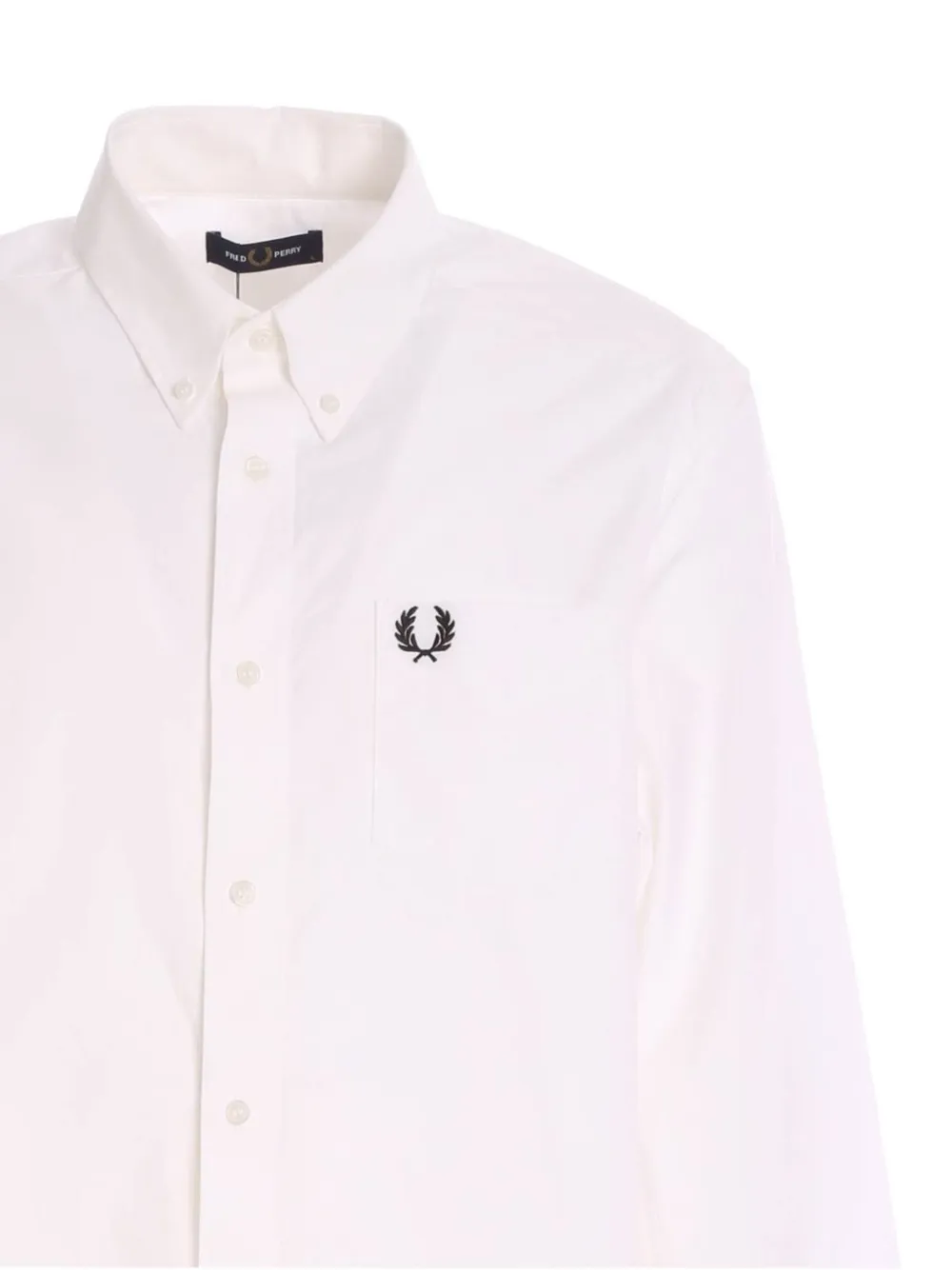 Fred Perry Overhemd met geborduurd logo Wit