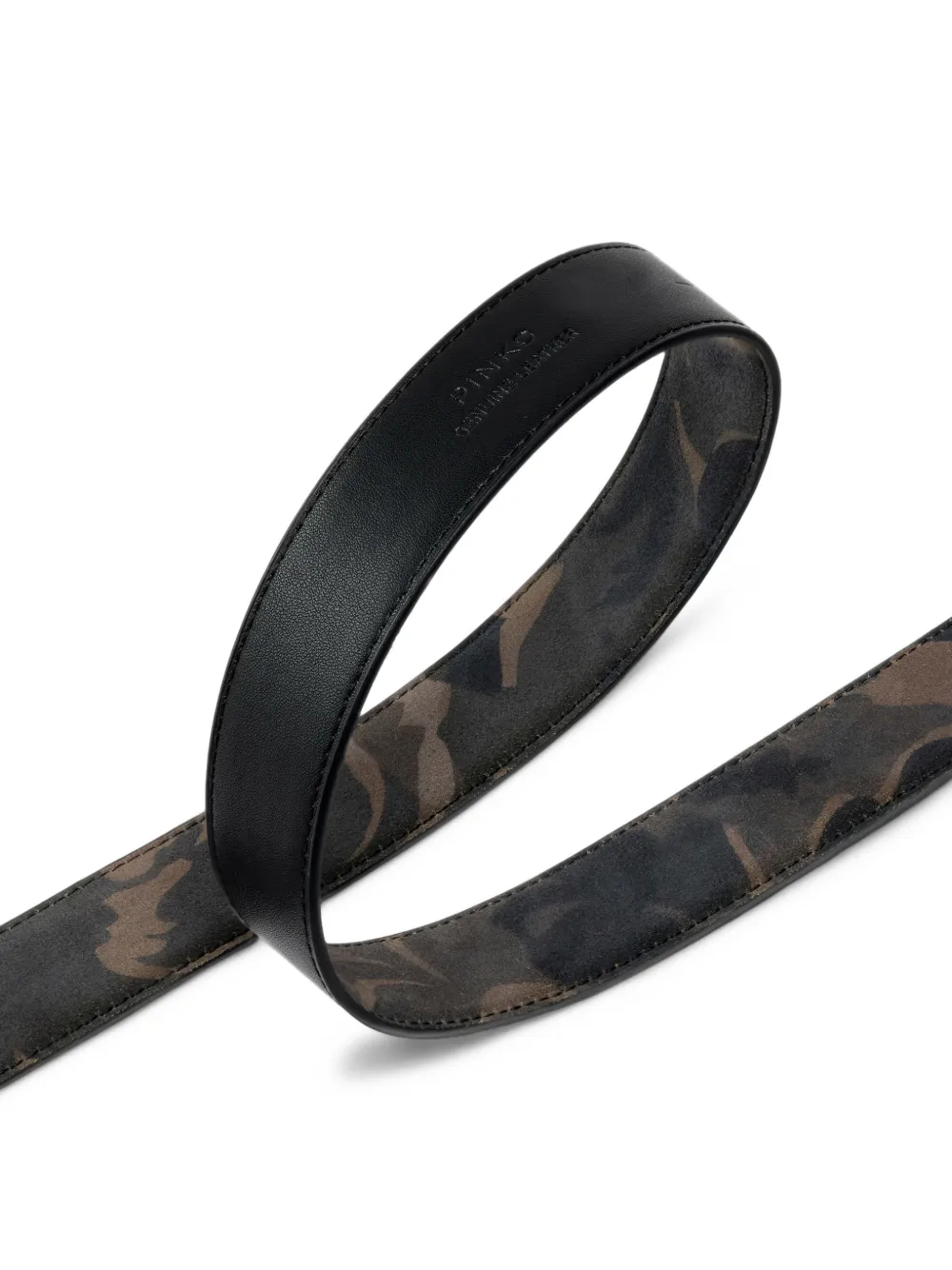 PINKO Riem met Love Birds-gesp en camouflageprint Groen