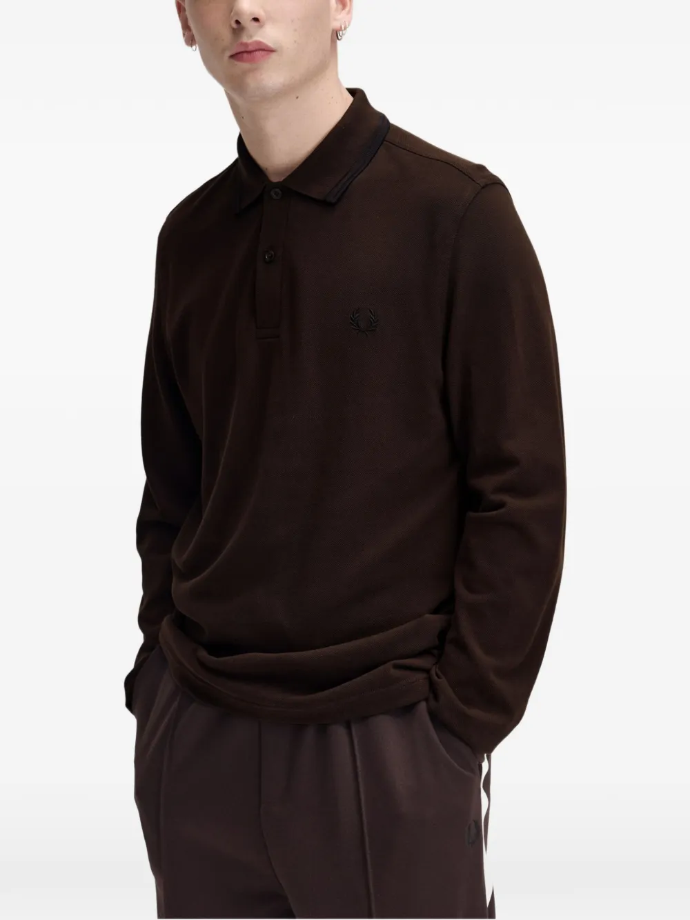 Fred Perry long-sleeve polo shirt Bruin