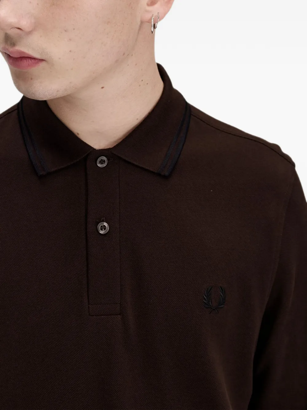 Fred Perry long-sleeve polo shirt Bruin