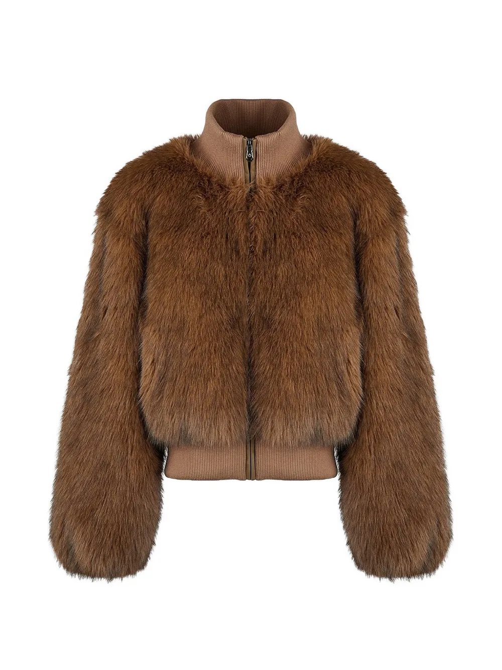 Canadian faux-fur ribbed-trim coat Bruin