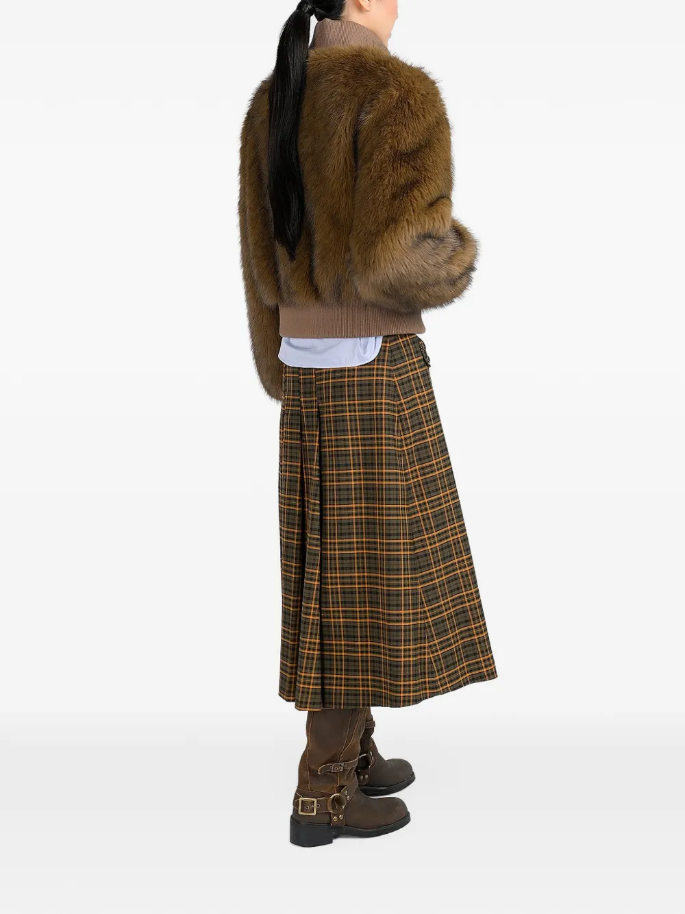 Canadian faux-fur ribbed-trim coat Bruin