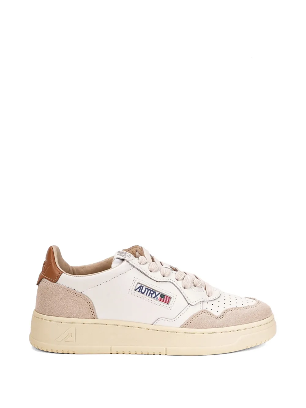 Autry perforated panelled sneakers Beige