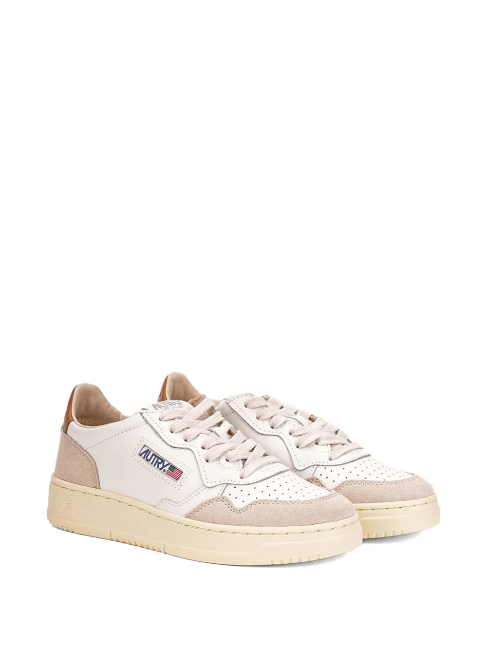 Autry perforated panelled sneakers Beige